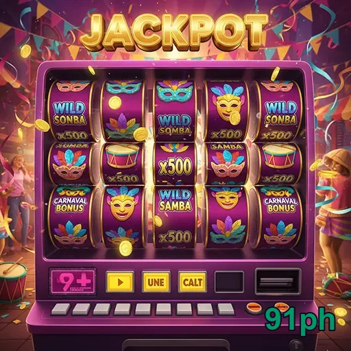 Excited player winning on mobile slot game at 91ph